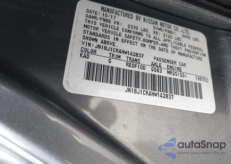 2017 Nissan Rogue Sport Sv из США, поврежденный, VIN JN1BJ1CR4HW142837